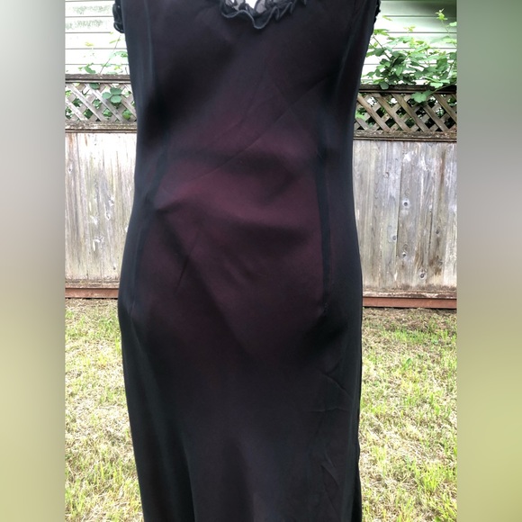 Vintage Y2K Semi Sheer Black and Magenta Maxi Dress - Picture 5 of 15